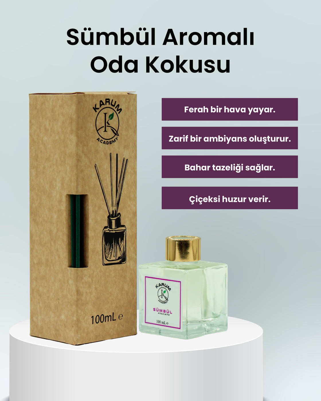 Sümbül (Baharın Ferahlatıcı Esintisi) Çubuklu Kare Oda Kokusu 100ML