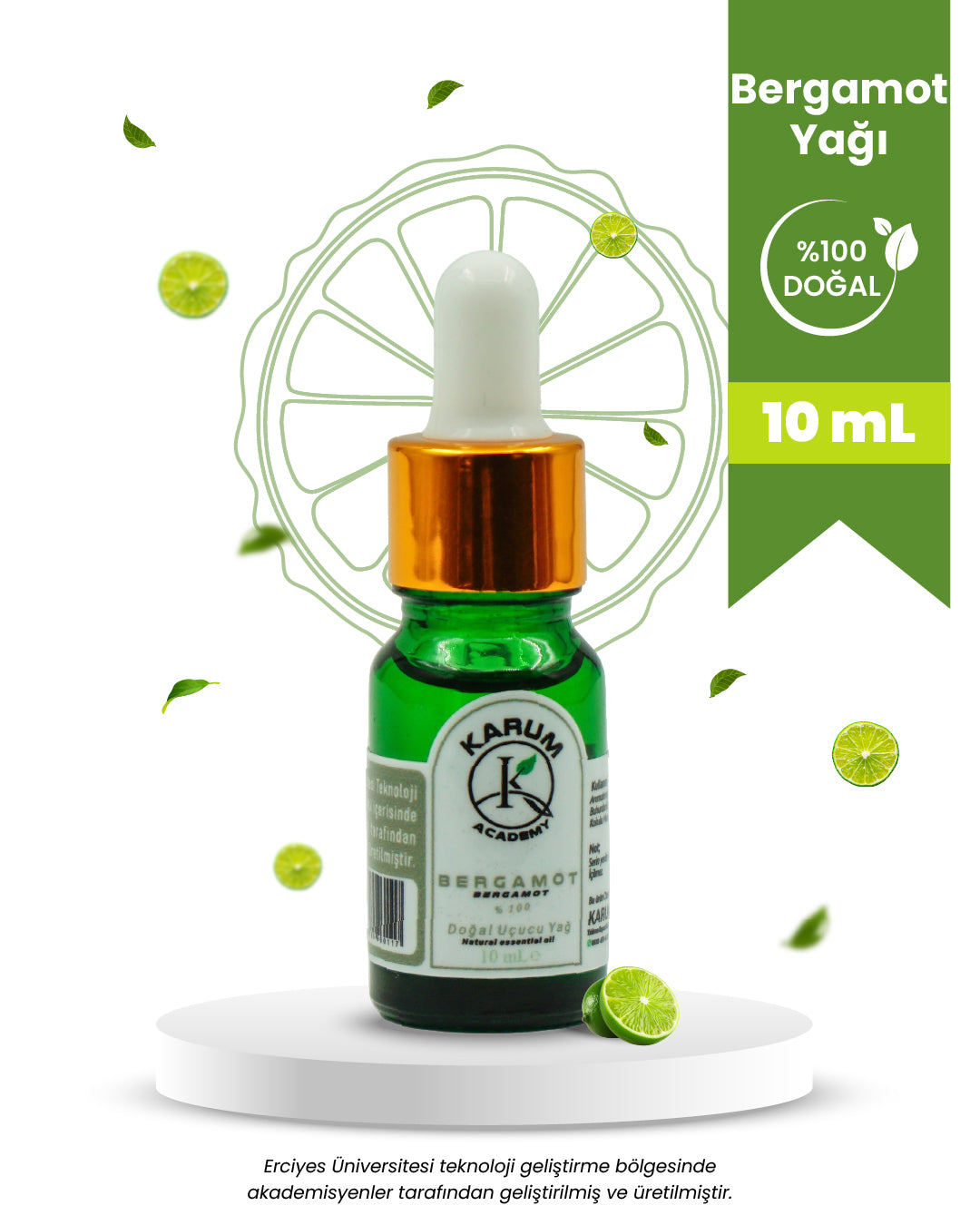 Aromaterapi %100 Doğal Cam Damlalıklı (Dinginlik ve Ferahlığın Simgesi) Bergamot Uçucu Yağ 10ml