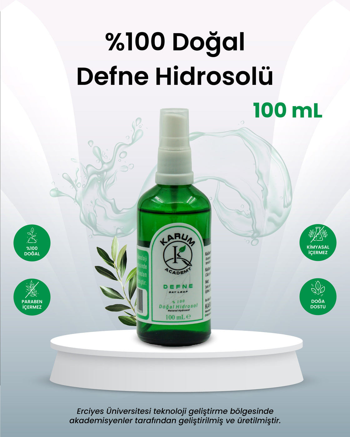 Defne Hidrosolü %100 Doğal & Saf Bitki Suyu Doğanın arındırıcı gücüyle tanışın! 100 ml