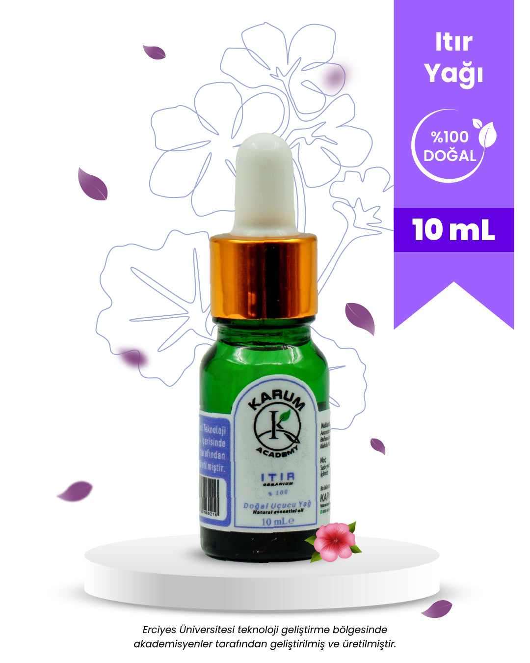 Aromaterapi %100 Doğal Cam Damlalıklı (Doğal Denge ve Zarafet) Itır Uçucu Yağ 10ml