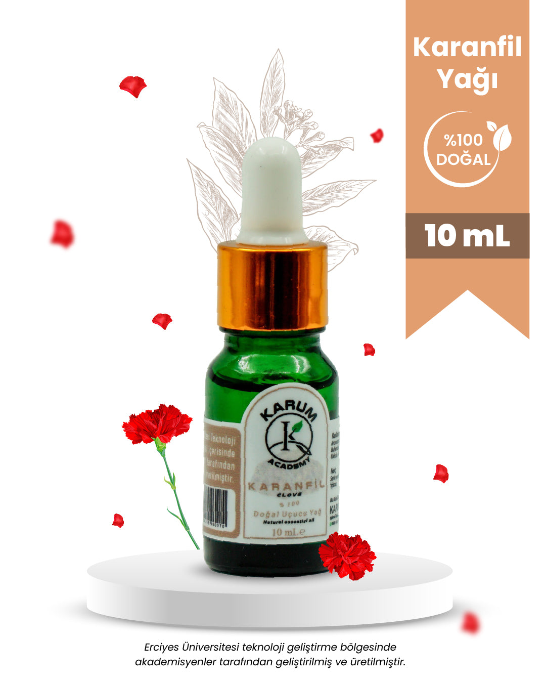 Aromaterapi %100 Doğal Cam Damlalıklı (Doğal Güç ve Koruma) Karanfil Uçucu Yağ 10ml