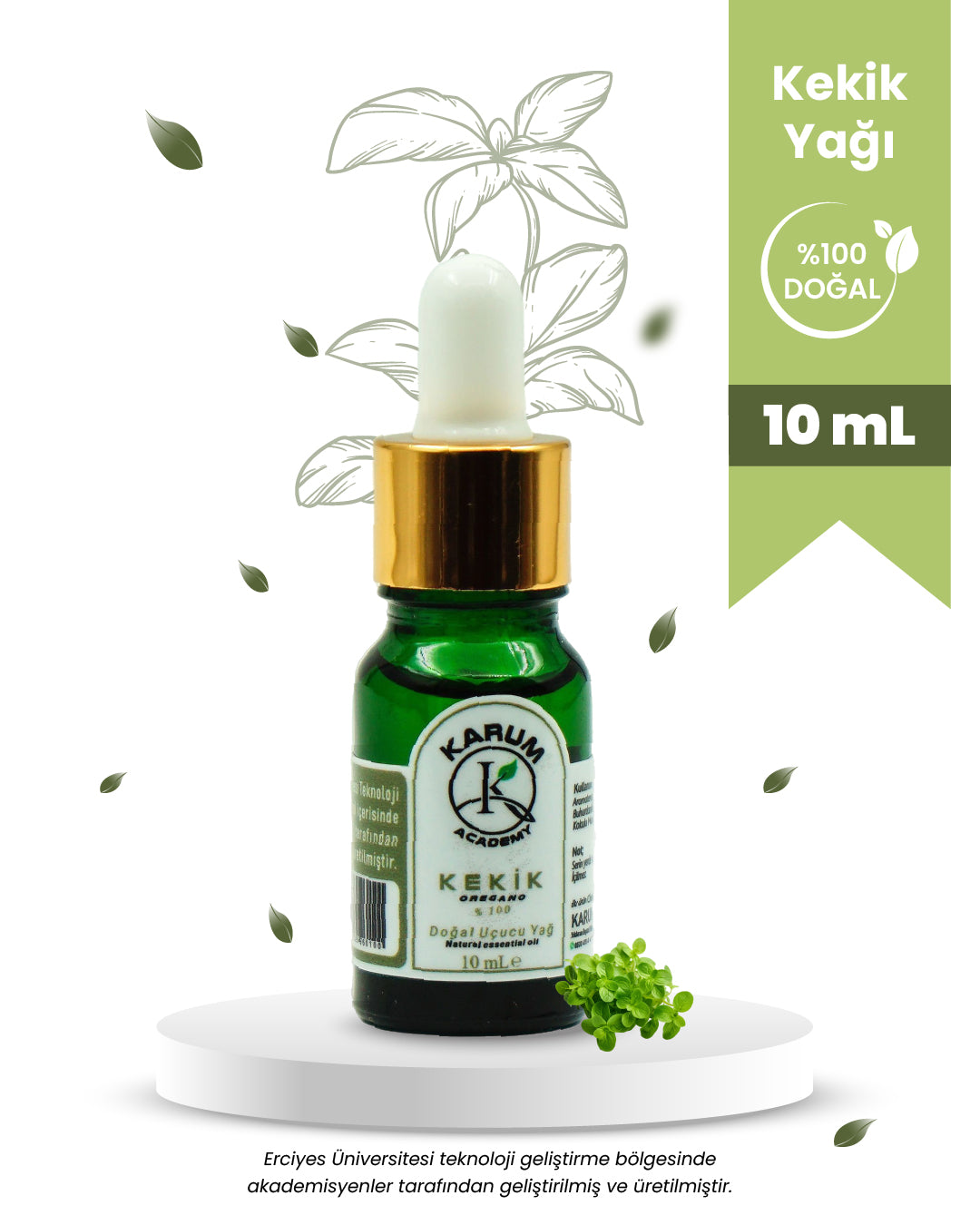 Aromaterapi %100 Doğal Cam Damlalıklı (Doğadan Gelen Güçlü Koruma) Kekik Uçucu Yağ 10ml