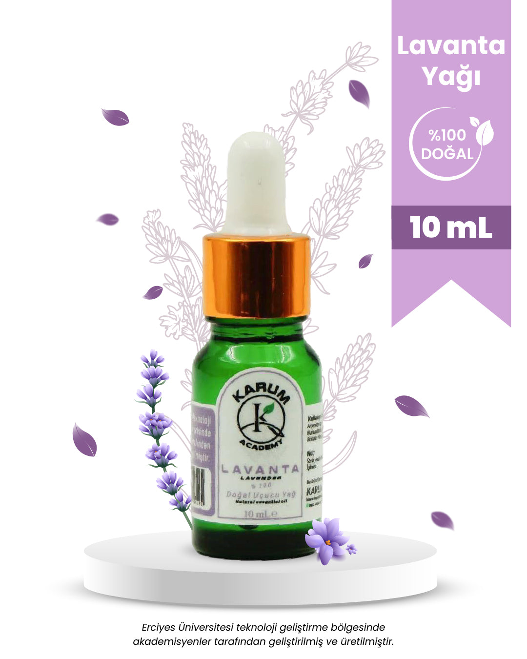 Aromaterapi %100 Doğal Cam Damlalıklı (Doğadan Gelen Huzur) Lavanta Uçucu Yağ 10ml