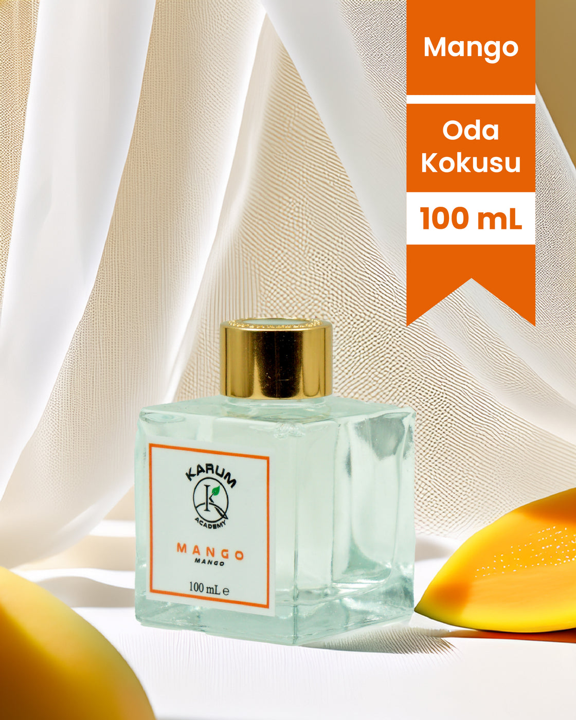 Mango (Egzotik ve Canlandırıcı Meyve Aroması) Çubuklu Kare Oda Kokusu 100ml