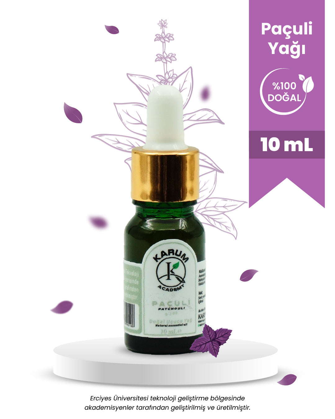 Aromaterapi %100 Doğal Cam Damlalıklı (Toprağın Derin Dengesi) Paçuli Uçucu Yağ 10ml
