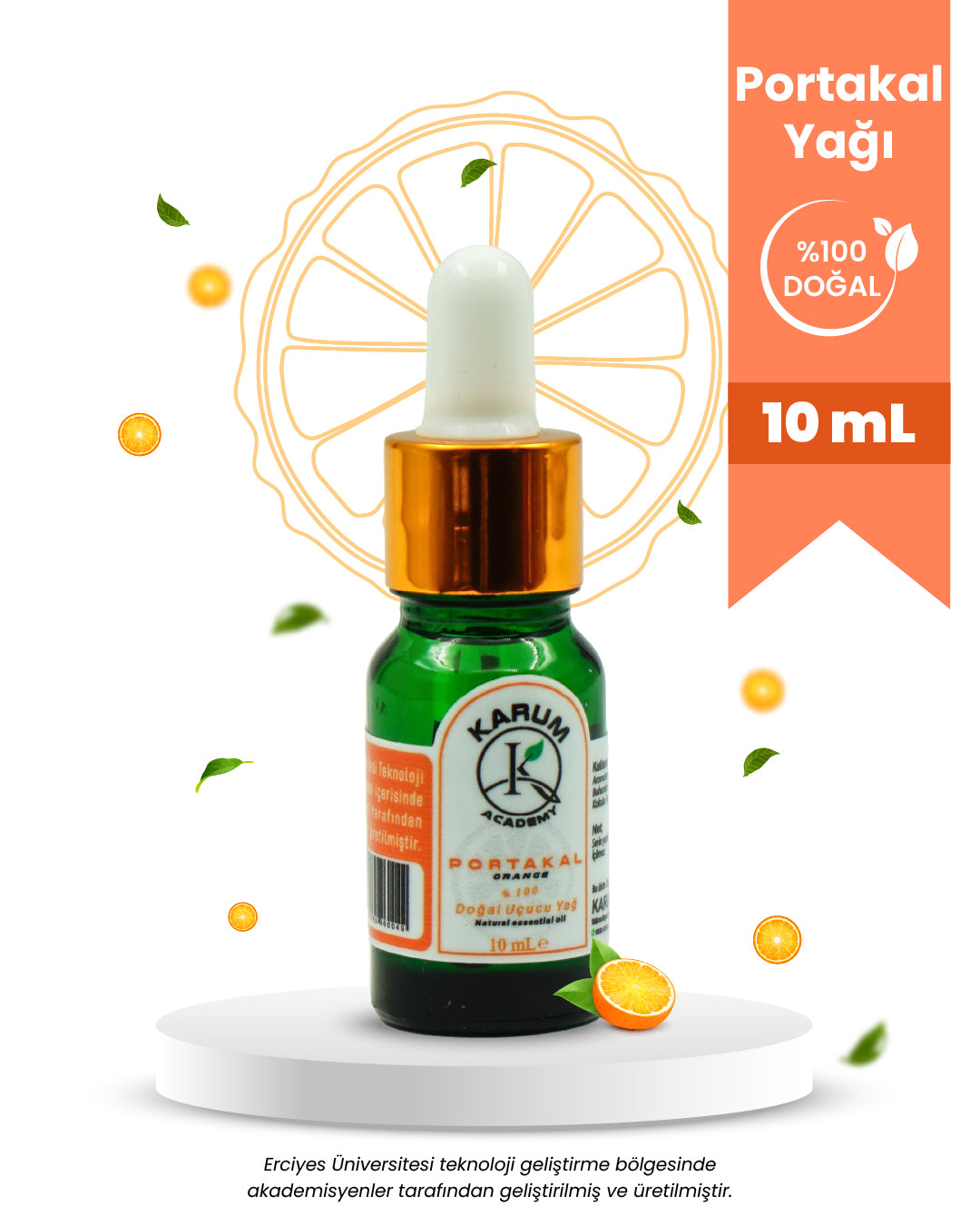 Aromaterapi %100 Doğal Cam Damlalıklı ( Neşe Veren Ferahlık) Portakal Uçucu Yağ 10ml
