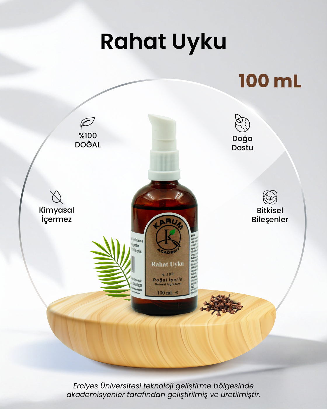 Aromaterapi %100 Doğal Uçucu Yağ (Zihnini sakinleştir. Bedenini bırak. Geceye huzurla geç) İçerikli Rahat Uyku Serumu (Özel Formülasyon) 100 mL