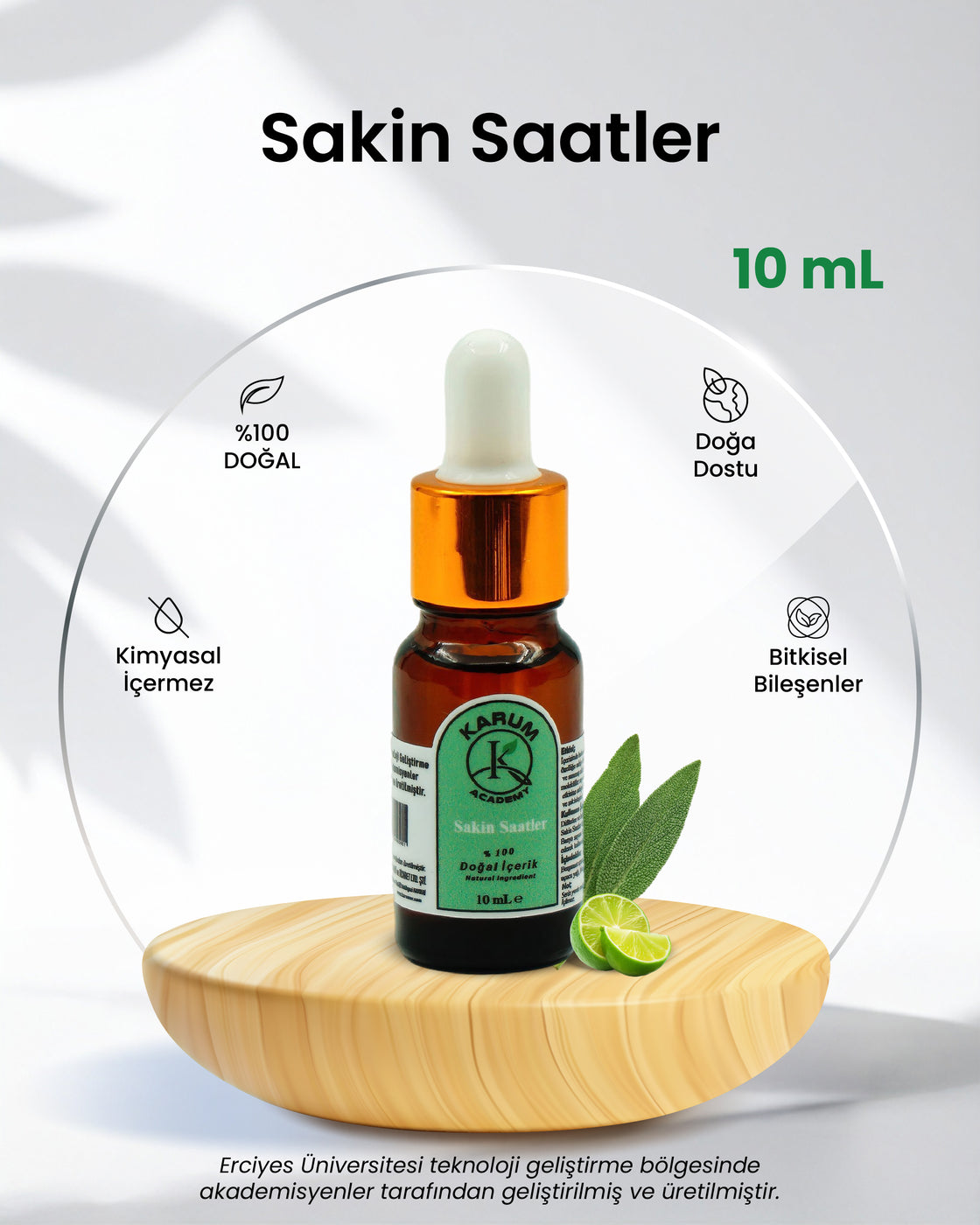 Aromaterapi-Sinerji %100 Doğal Cam Damlalıklı (Yavaşla. Derin bir nefes al. Anda kal.) Sakin Saatler Buhurdanlık, Difüzör 10ml