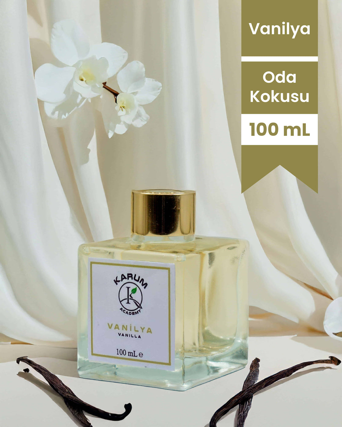 Karum Academy Vanilya – Sıcak, Tatlı ve Davetkâr Bir Atmosfer Çubuklu Kare Oda Kokusu 100ml