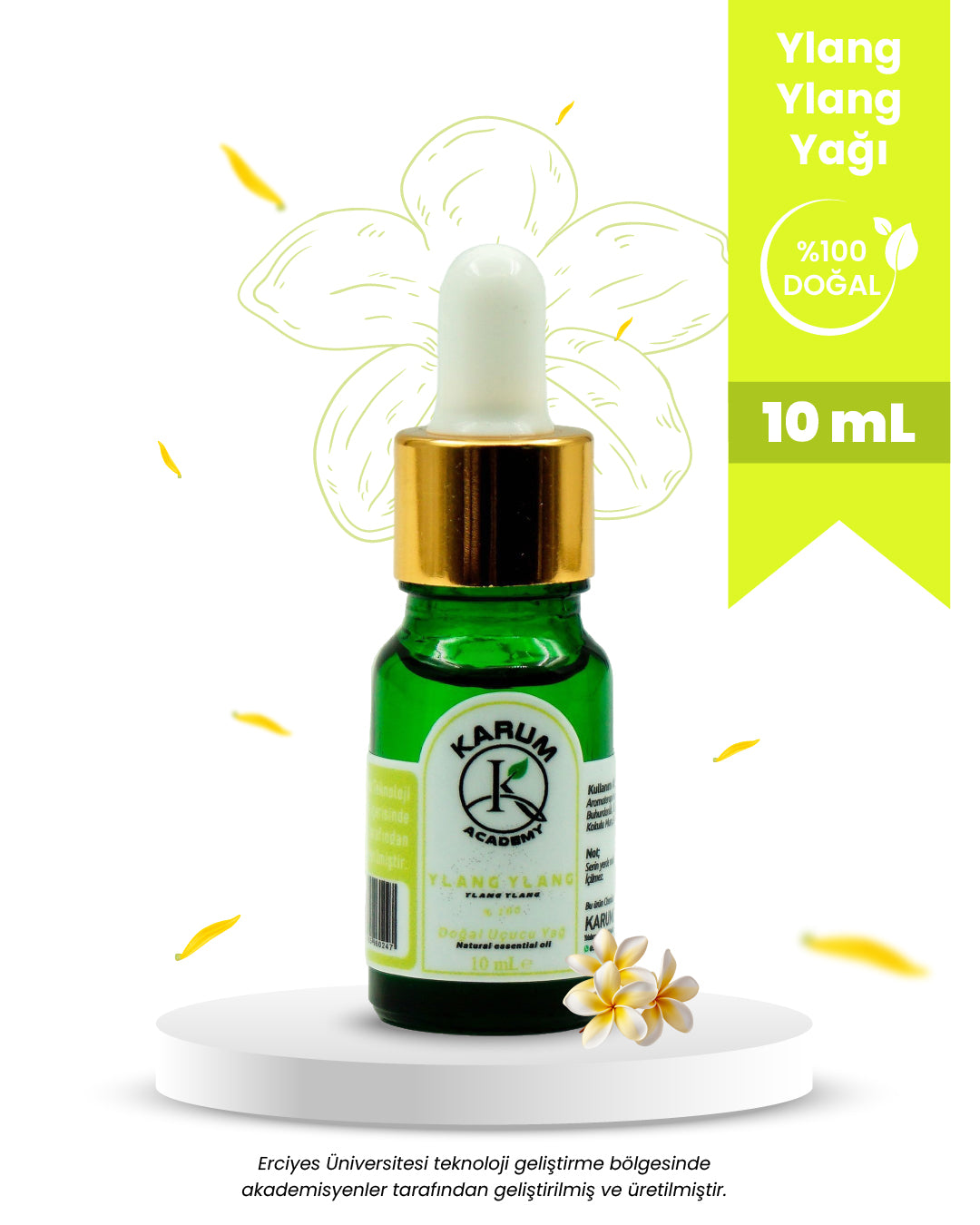 Aromaterapi %100 Doğal Cam Damlalıklı(Duyulara Hitap Eden Egzotik Güç) Ylang Ylang Uçucu Yağ 10ml