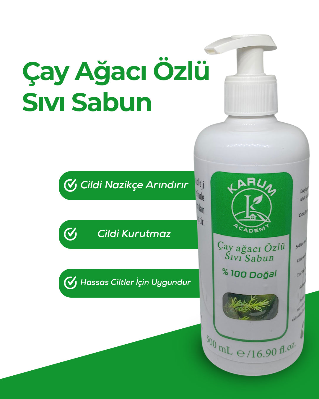 🌱 %100 Doğal Çay Ağacı Yağlı Sıvı Sabun – Arındırıcı ve Ferahlatıcı Temizlik