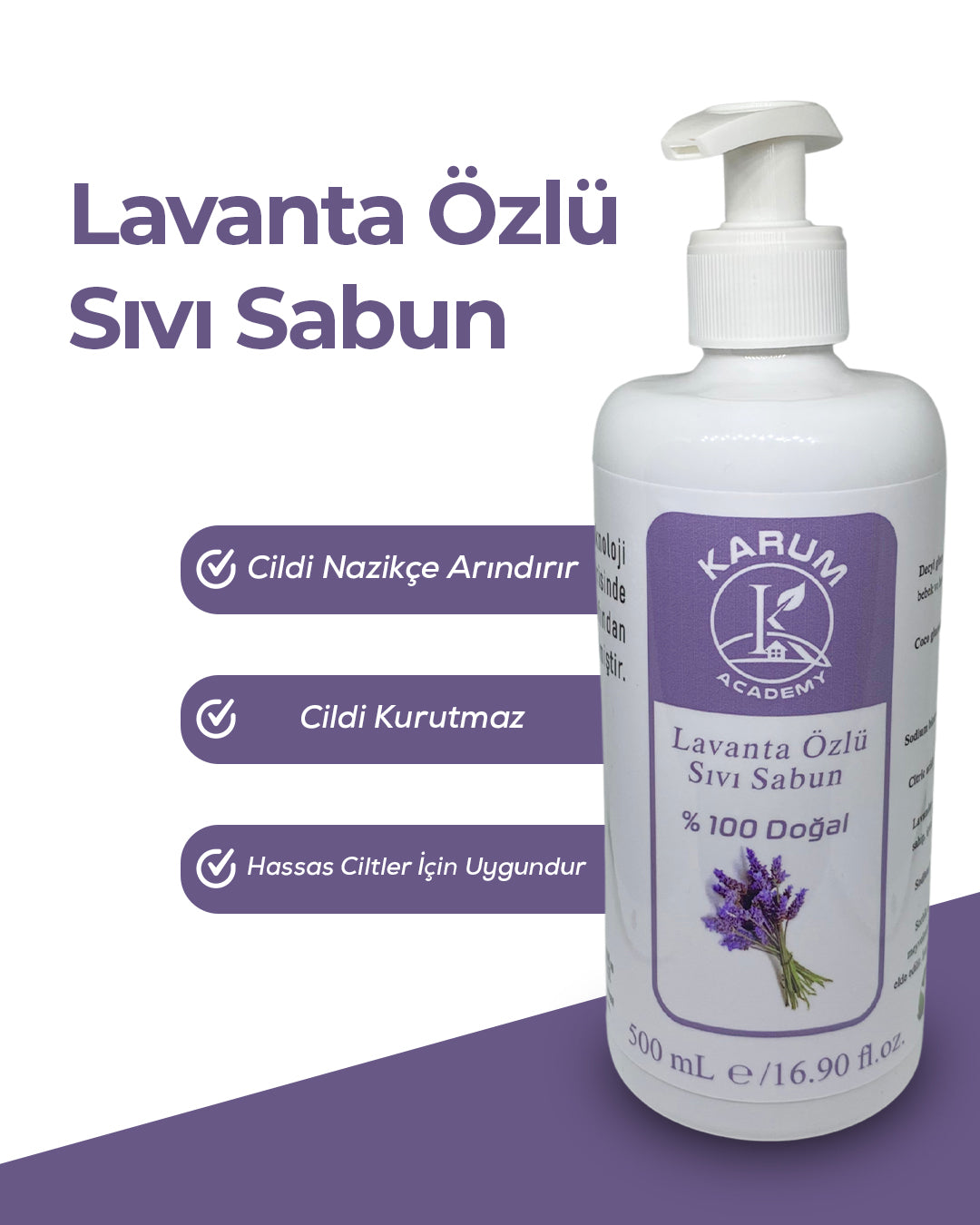 🌿 %100 Doğal Lavanta Yağlı Sıvı Sabun – Rahatlatıcı & Cilt Dostu Temizlik