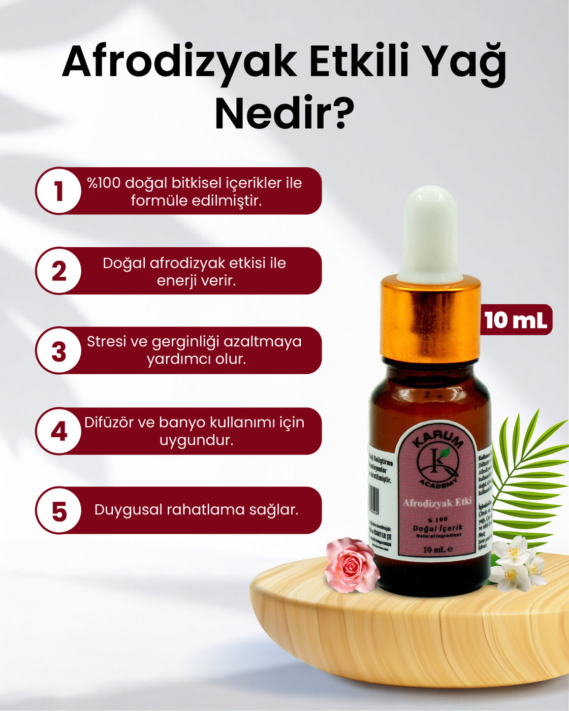 Aromaterapi-sinerji %100 Doğal Cam Damlalıklı (Duyuları Uyandıran Doğal Karışım) Afrodizyak Etkili Buhurdanlık Uçucu Yağı 10ml