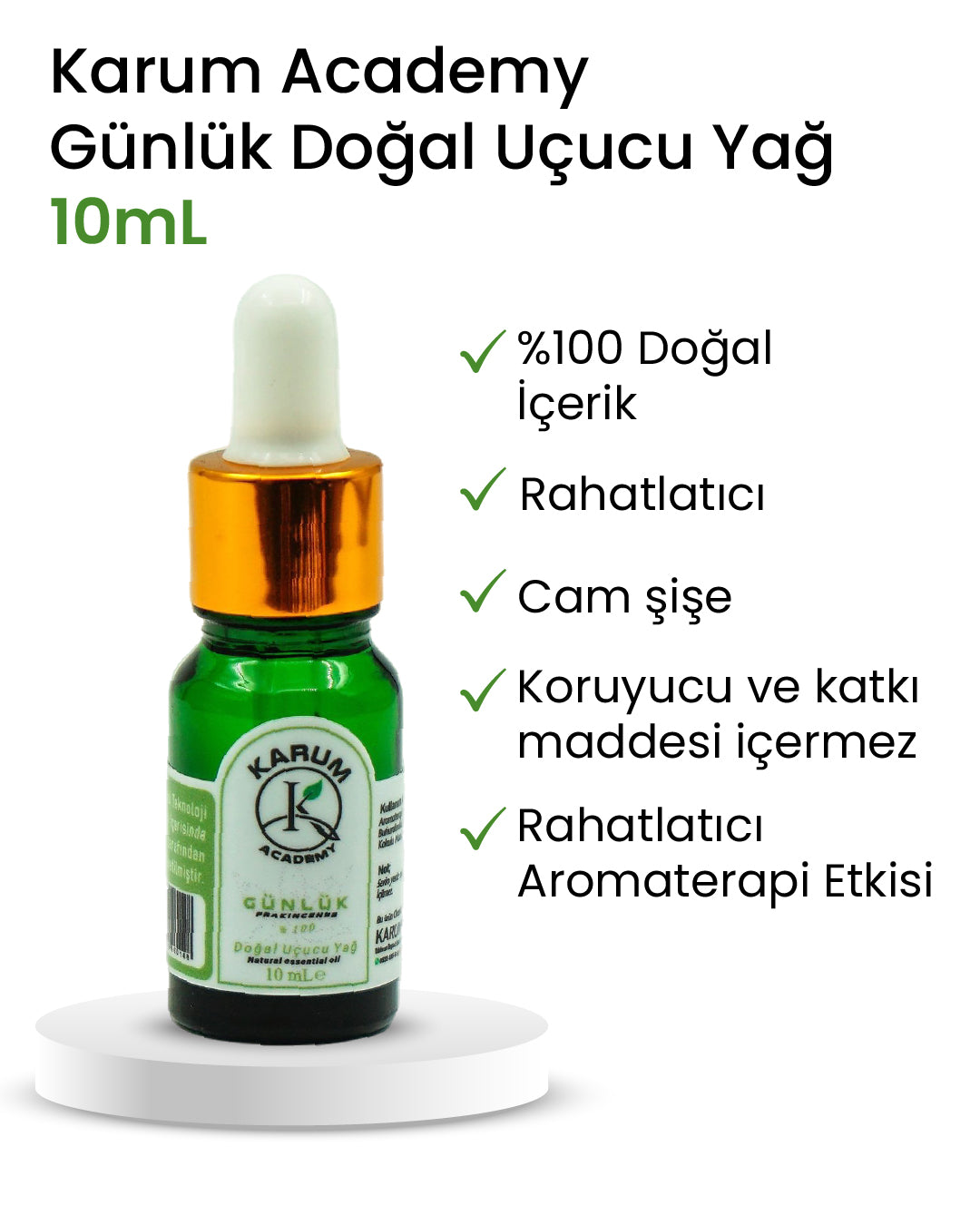 Aromaterapi %100 Doğal Cam Damlalıklı (Kadim Şifanın Modern Yorumu) Günlük Uçucu Yağ 10ml