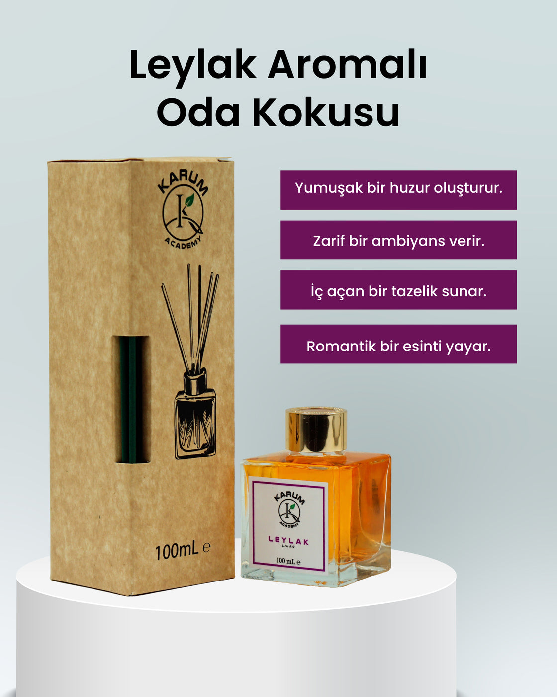 Leylak ( Baharın Zarif ve Ferah Esintisi) Çubuklu Kare Oda Kokusu 100ml