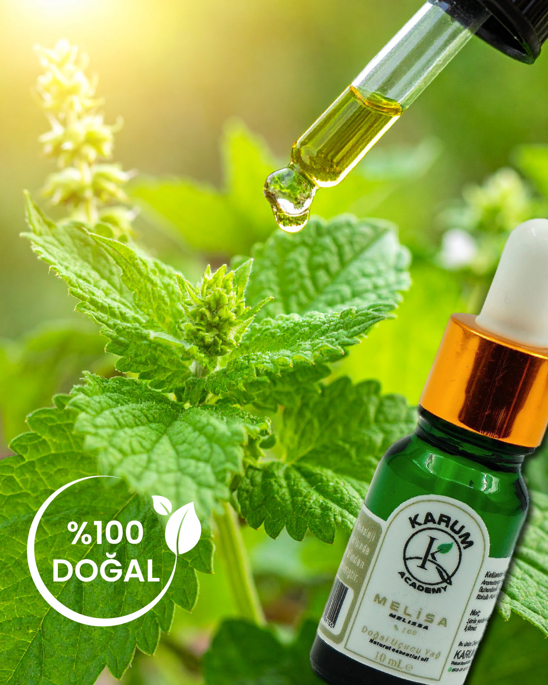 Aromaterapi %100 Doğal Cam Damlalıklı ( Doğal Sakinlik ve Şifa) Melisa Uçucu Yağ 10ml