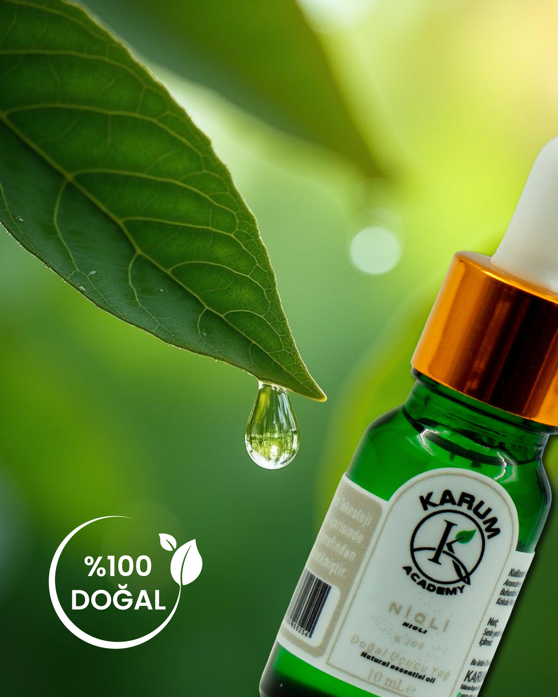 Aromaterapi %100 Doğal Cam Damlalıklı ( Doğal Koruma ve Arınma)  Nioli Uçucu Yağ 10ml