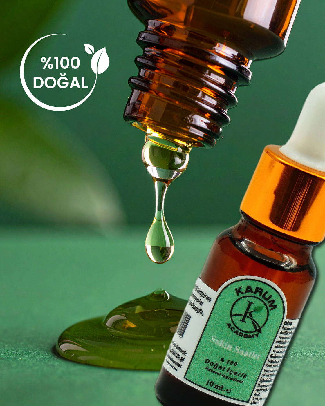 Aromaterapi-Sinerji %100 Doğal Cam Damlalıklı (Yavaşla. Derin bir nefes al. Anda kal.) Sakin Saatler Buhurdanlık, Difüzör 10ml