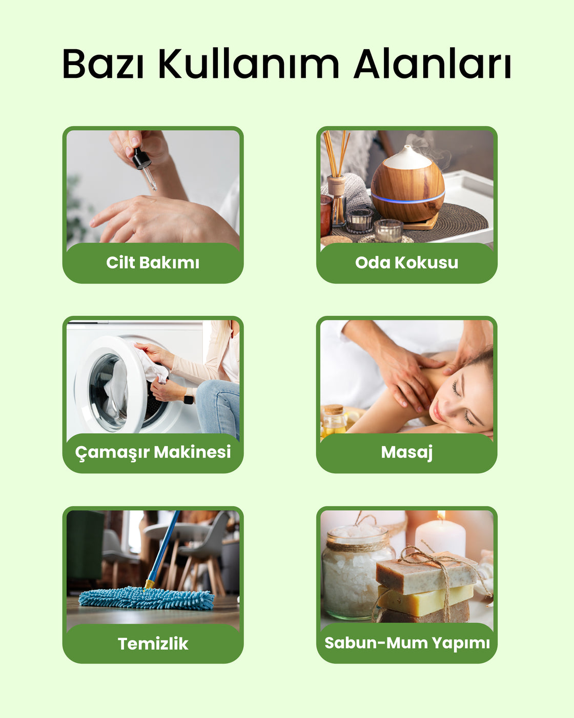 Aromaterapi %100 Doğal Cam Damlalıklı (Kadim Şifanın Modern Yorumu) Günlük Uçucu Yağ 10ml