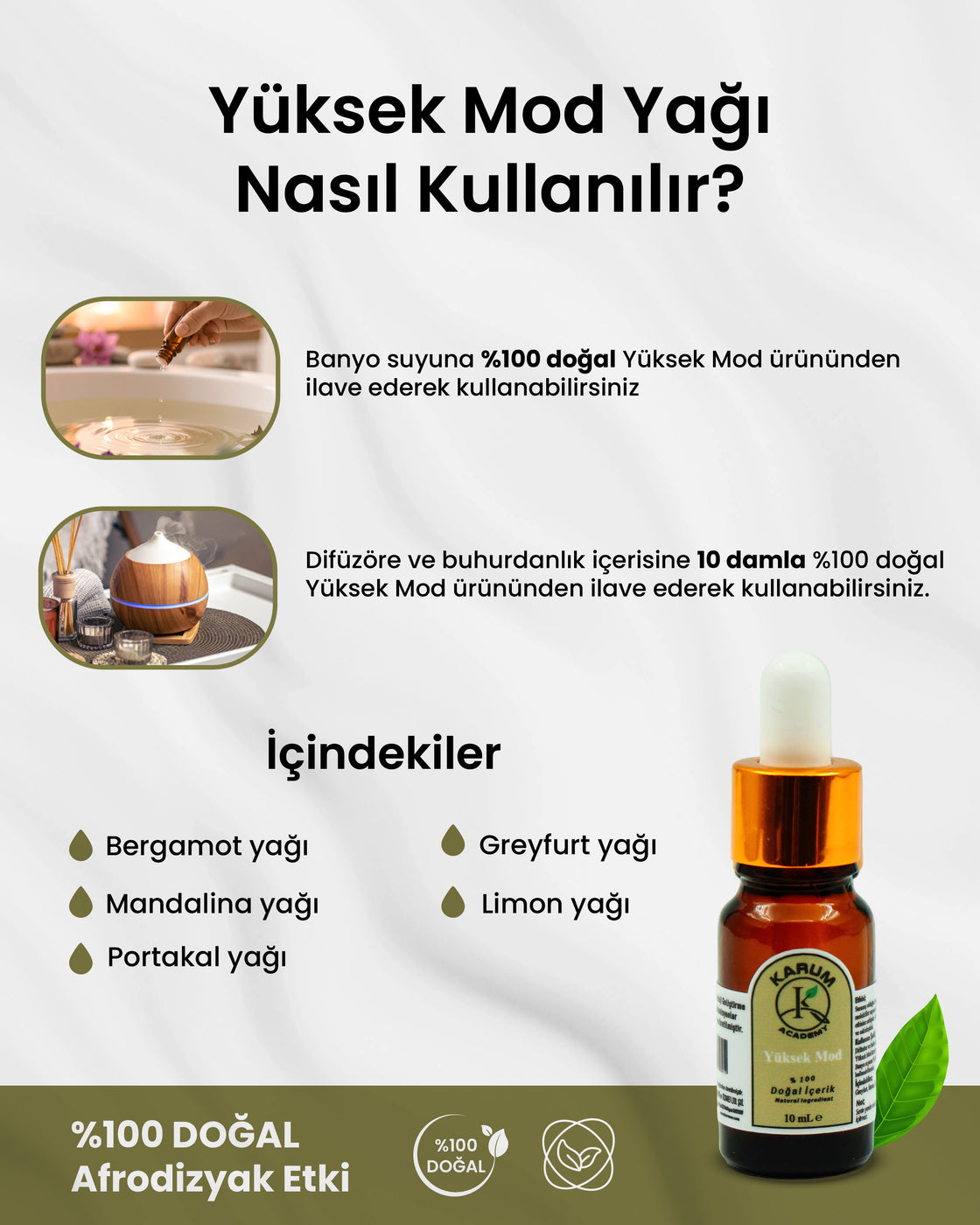 Aromaterapi-Sinerji %100 Doğal Cam Damlalıklı (Modunu yükselt. Güne parlak başla. İçsel güneşini yak) Yüksek Mod Buhurdanlık Difüzör 10ml