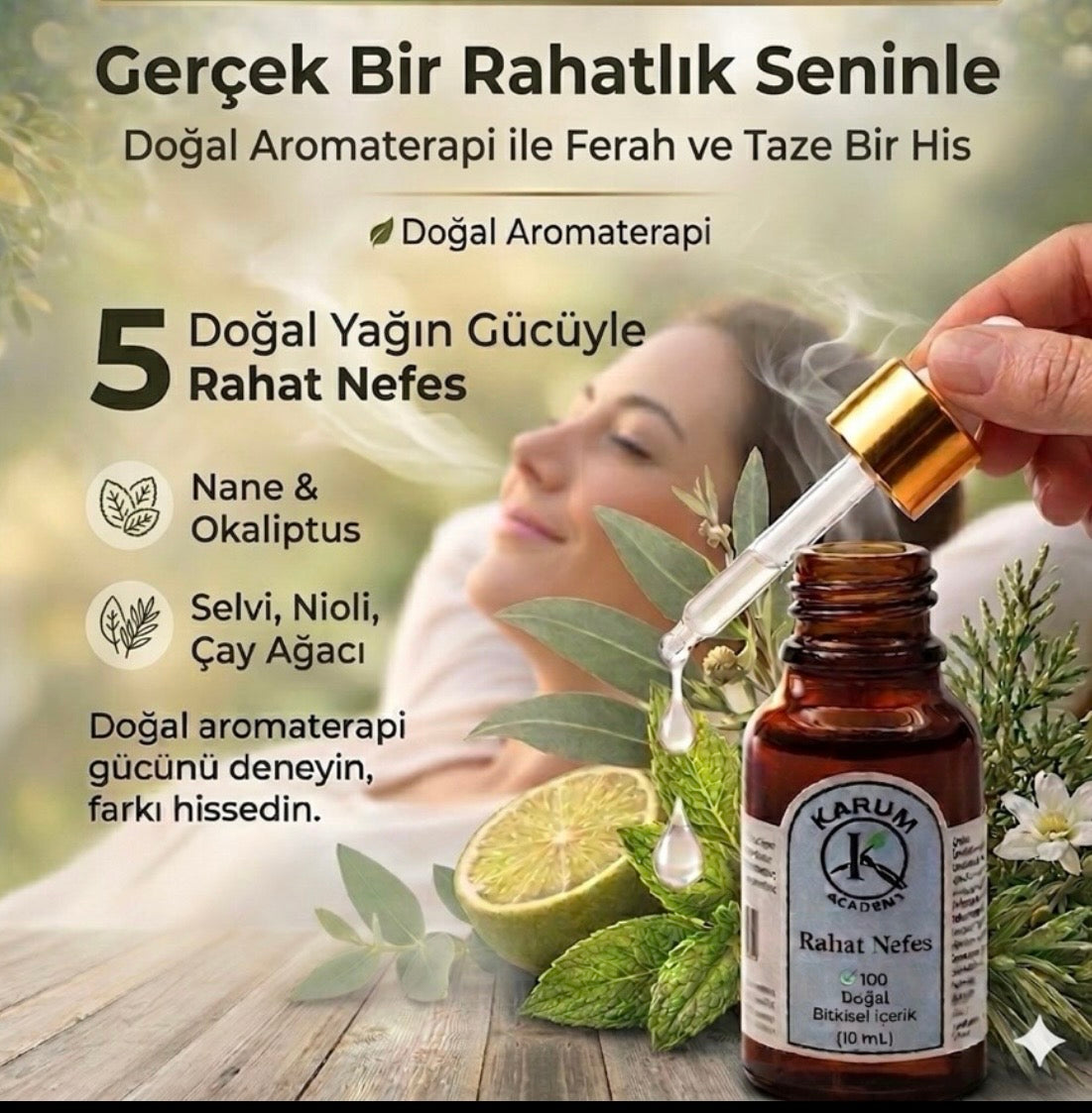 Ferahlatıcı Uçucu Yağ Karışımı %100 Saf ve Doğal 10mL