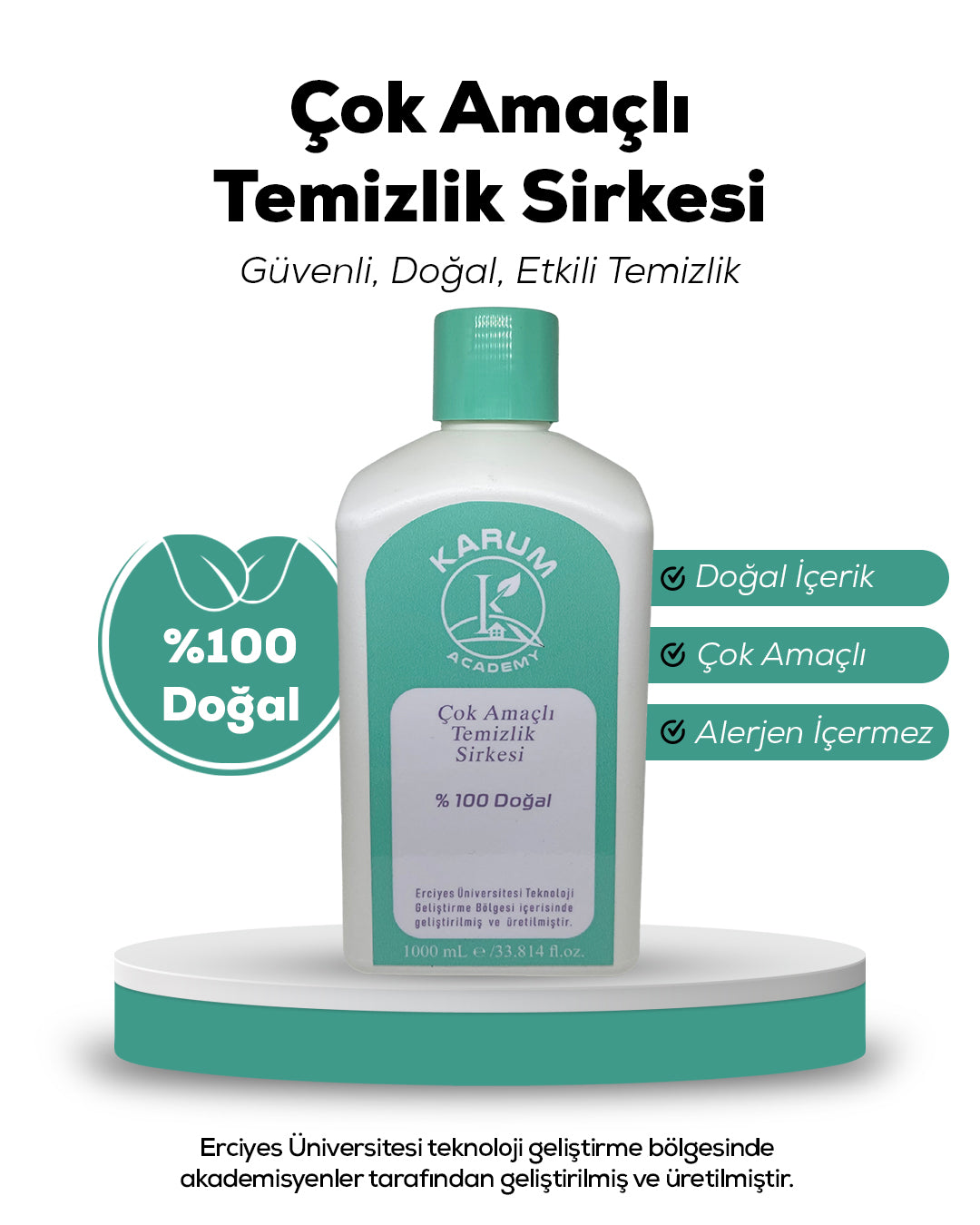 🌿 Doğal İçerikli Çok Amaçlı Temizlik Sirkesi – Güçlü, Güvenli ve Çevre Dostu Temizlik!