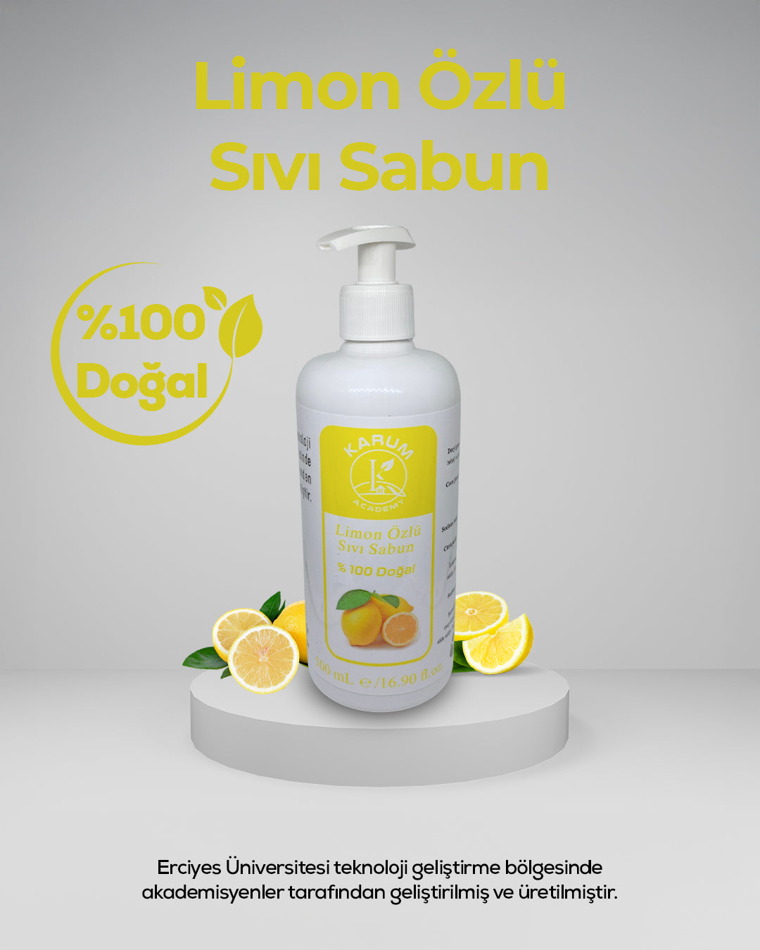 🍋 %100 Doğal Limon Yağlı Sıvı Sabun – Ferahlatıcı & Cilt Dostu Temizlik