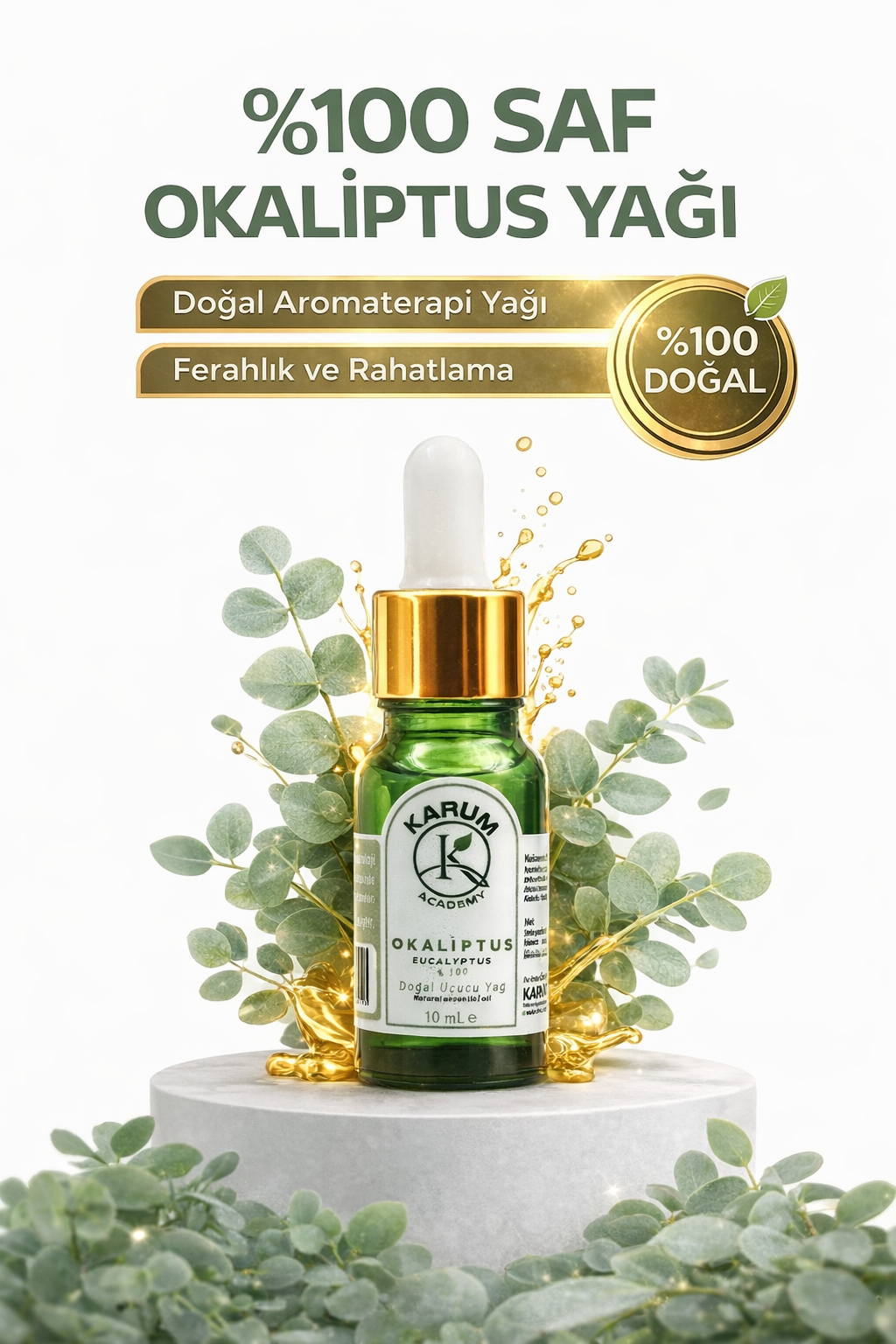 Okaliptus Uçucu Yağ
%100 Doğal Cam Damlalıklı (Doğanın Ferah Nefesi) 10ml