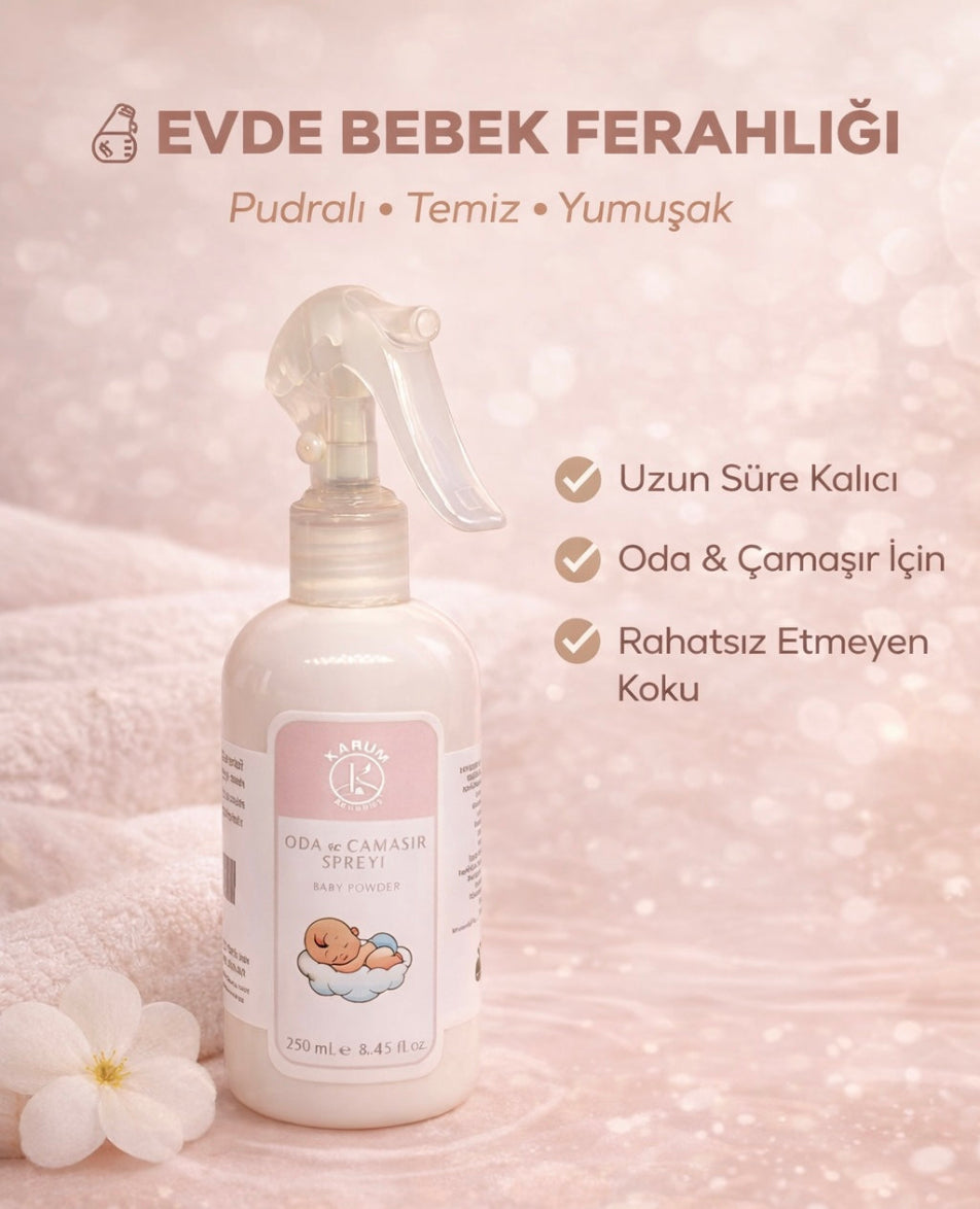 Bebek Pudrası Kokusu Oda ve Çamaşır Spreyi – Ferahlığın Zarif Hali 250mL