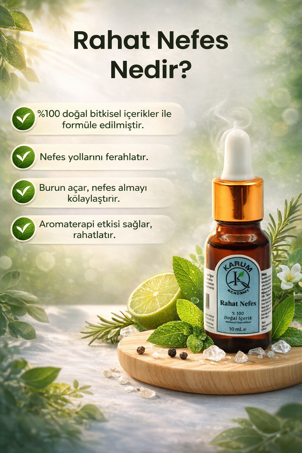 Ferahlatıcı Uçucu Yağ Karışımı %100 Saf ve Doğal 10mL
