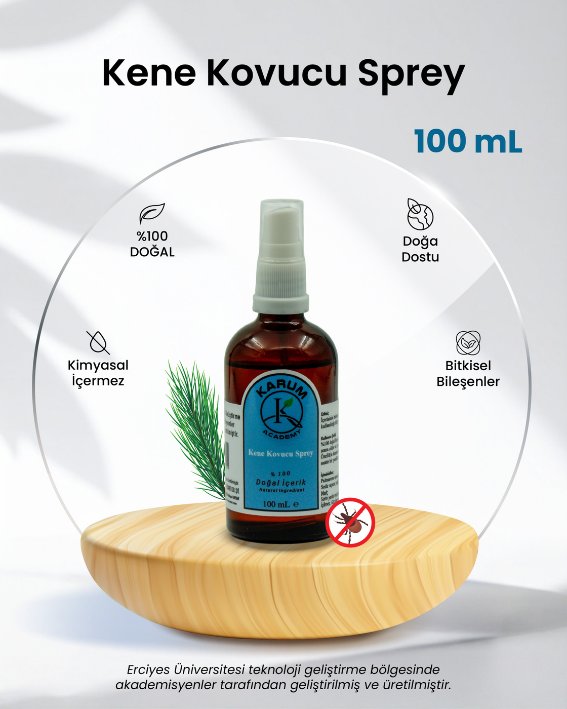 Karum Academy Aromaterapi %100 Doğal Uçucu Yağ Içerikli Kene Kovucu (ÖZEL FORMÜLASYON) 100 ml