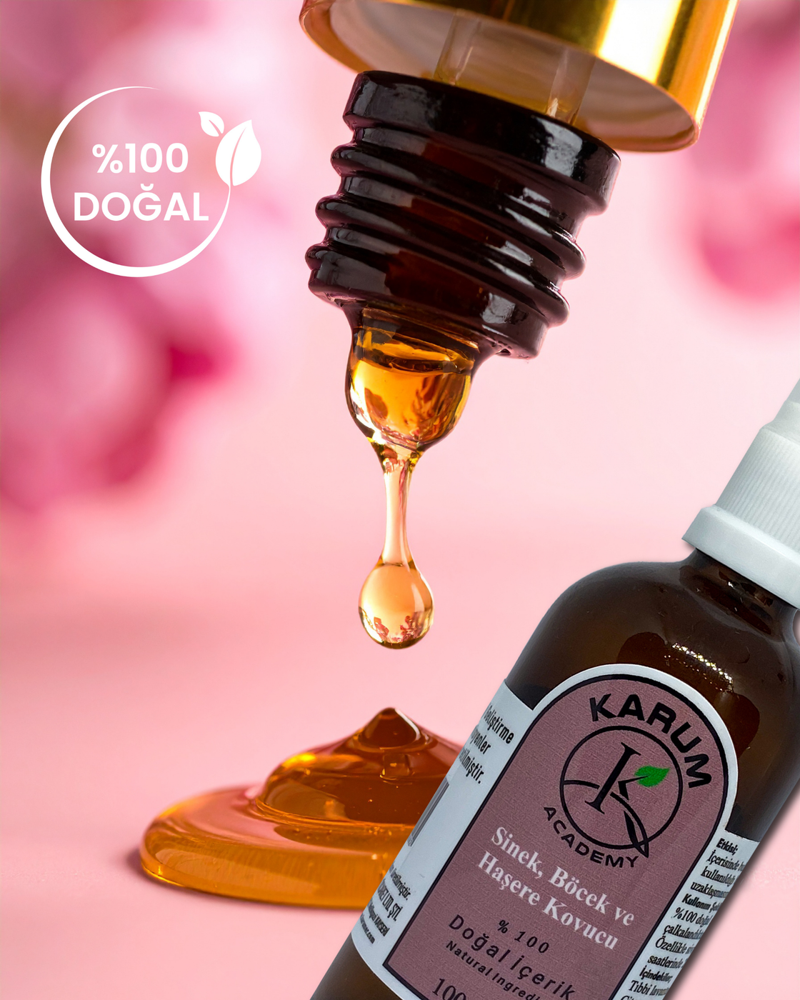 Karum Academy Doğal Sinek & Haşere Kovucu Sprey – Bitkisel ve Zenginleştirilmiş Formül, Güçlü Koruma 100ml