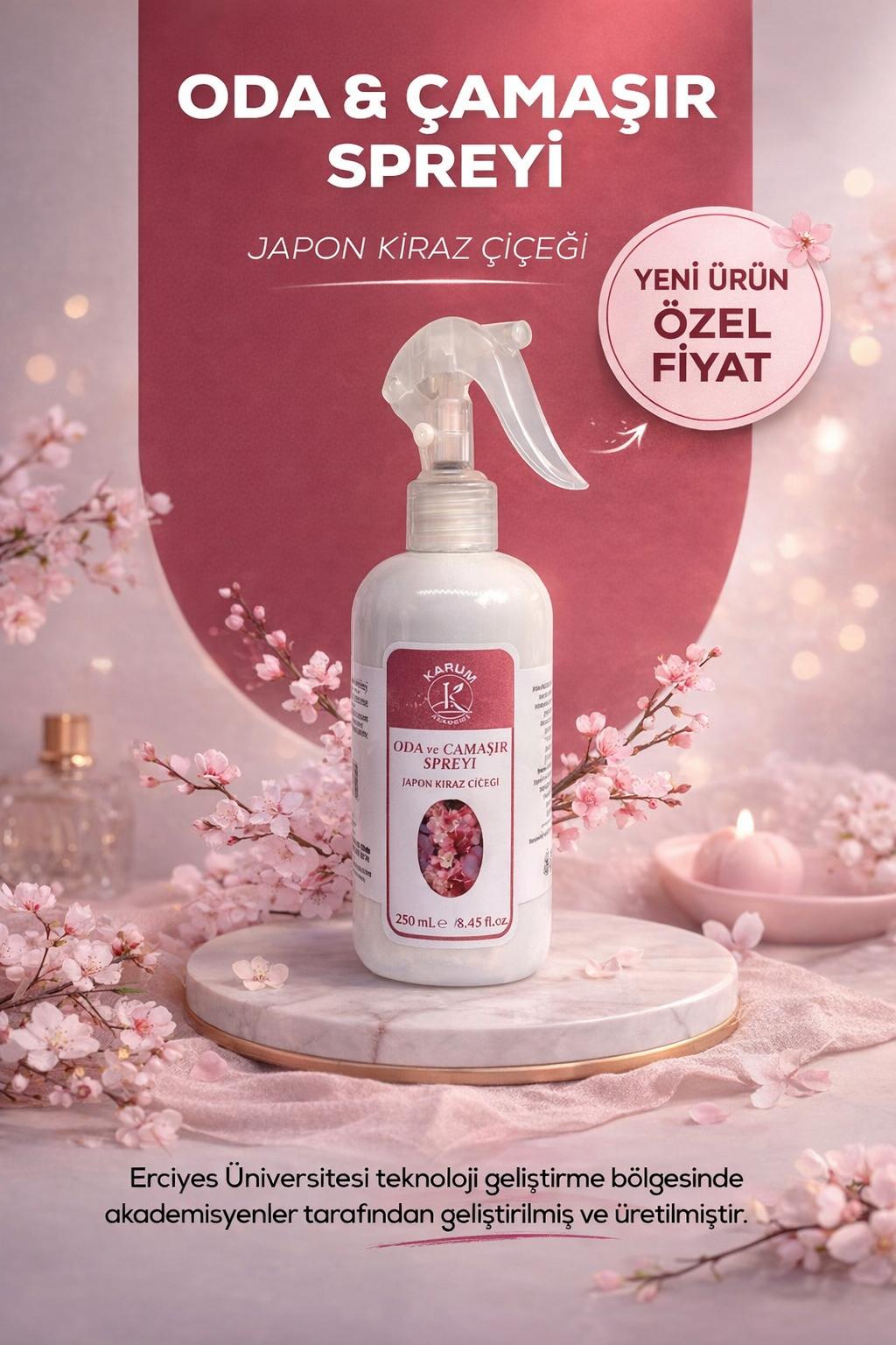 ÜCRETSİZ KARGO!!! 1 Alana 1 Bedava Japon Kiraz Çiçeği Oda ve Çamaşır Spreyi – Ferahlığın Zarif Hali 250mL Spreyi
