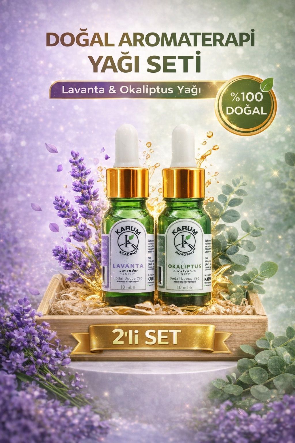 Lavanta ve Okaliptus Uçuçu Yağ  %100 Saf ve Doğal 2 li set